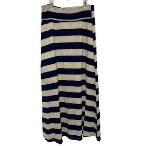 AMY’S CLOSET Maxi Skirt Girls Size 10/12 Navy Blue Cream Nautical Stripes